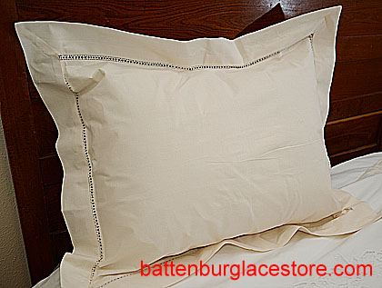 Standard Pillow Sham. EGGNOG COLOR. EDINBURGH EMBROIDERY